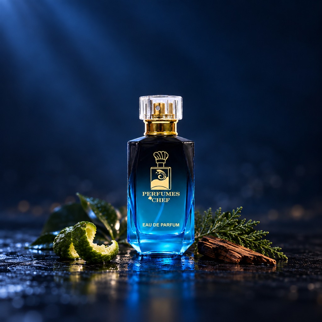 PERFUMES CHEF bottle with fresh, woody ingredients