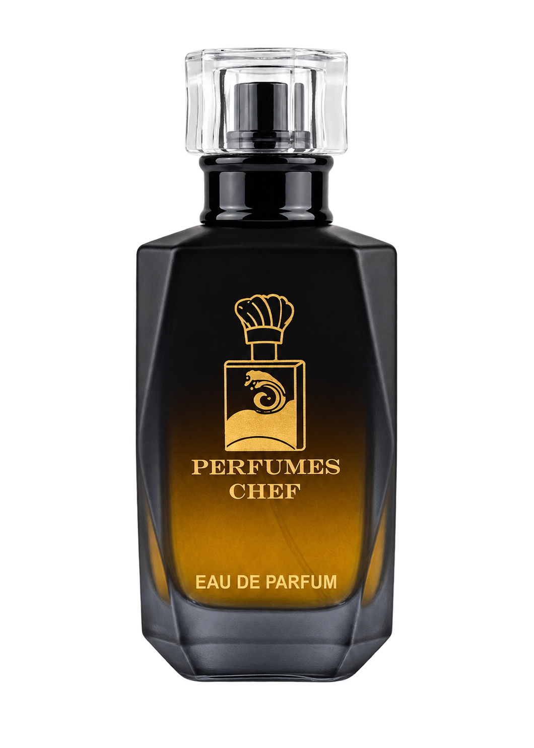 Black and gold PERFUMES CHEF bottle